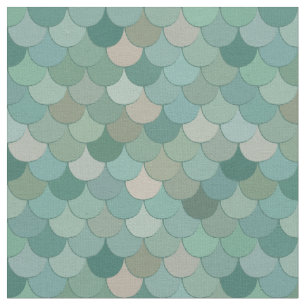 Mermaid Scales Blue Pattern Fabric