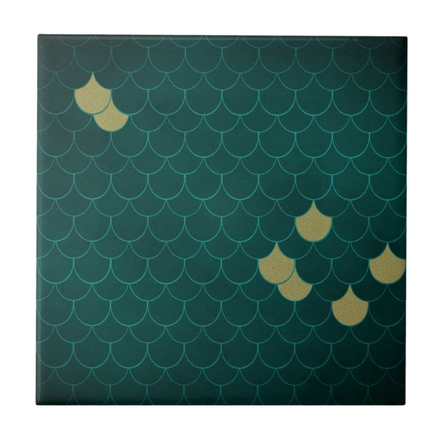 Mermaid Scales Ceramic Tile (Front)