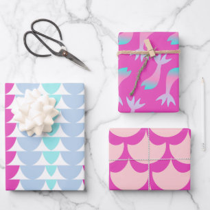 Mermaid Scales Colourful Rainbow Pink Wrapping Paper Sheet