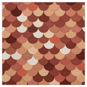 Mermaid Scales, Copper, Brown, Cream, and Tan Fabric