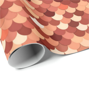 Mermaid Scales, Copper, Brown, Cream, and Tan Wrapping Paper