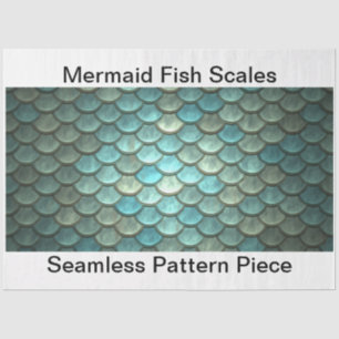 Mermaid Scales Decoupage Seamless Background Aqua Tissue Paper