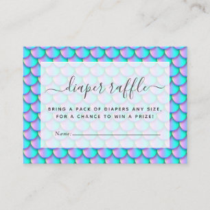 Mermaid Scales Diaper Raffle Enclosure Card
