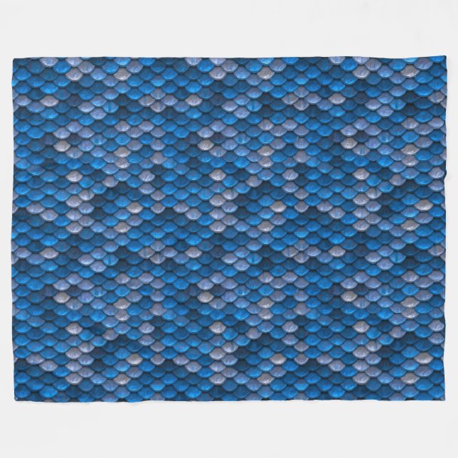 Mermaid Scales Fleece Blanket (Front (Horizontal))