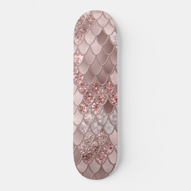 Mermaid Scales Glam #5 (Faux Glitter) #decor #art  Skateboard (Front)