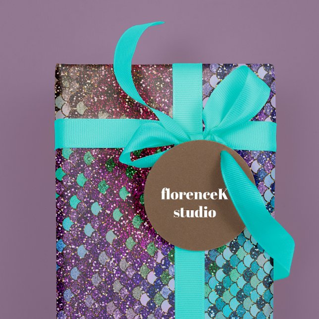 Mermaid Scales Glitter Blue Viola Purple Wrapping Paper (Mermaid Scales Glitter Blue Viola Purple Wrapping Paper)