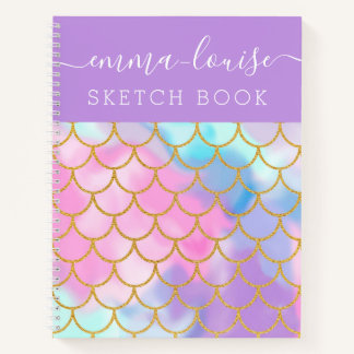 Mermaid Scales Gold Glitter Sketch Book