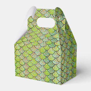 Mermaid Scales Green Pattern Favour Box