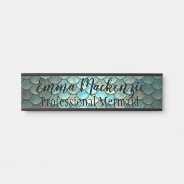 Mermaid Scales Hanging Door Sign Name Plate (Front)