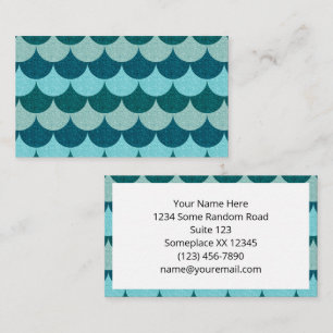 Mermaid Scales in Blue Sparkle Business Card