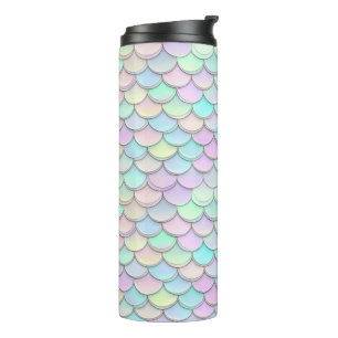 Mermaid Scales Pastel Colours Thermal Tumbler