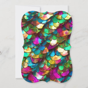 Mermaid Scales Pearled Diamond Mixed Media Graphic Card
