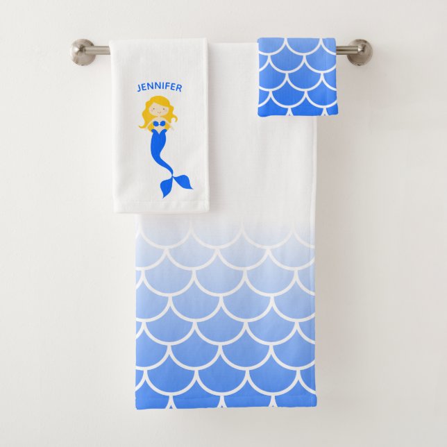 Mermaid Scales Personalised Bath Towel Set (Insitu)