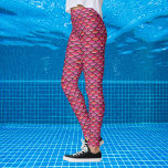 Mermaid Scales Pink pattern Leggings<br><div class="desc">Repeating scales pattern in coral pink,  also available in green and purple. Wear just for fun or makes a great mermaid costume.</div>