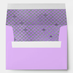 Mermaid Scales Purple Silver 5X7 Envelopes