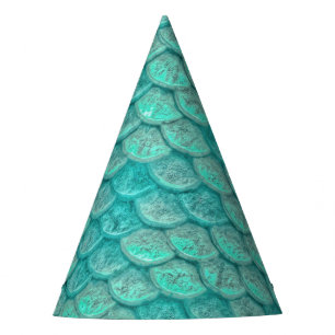 Mermaid Scales Sea Green Turquoise Party Hat