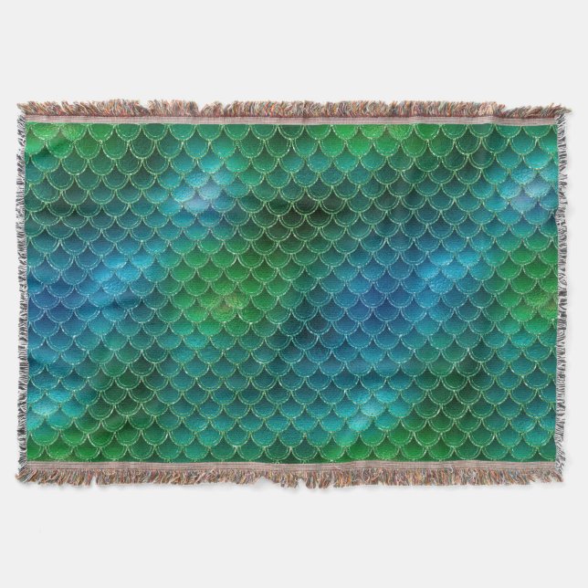 Mermaid Scales Throw Blanket (Front)