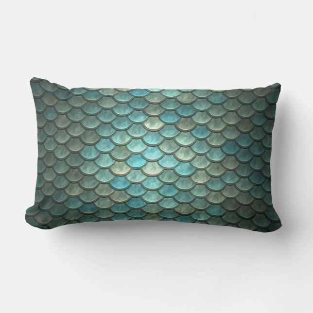 Mermaid Scales Throw Lumbar Pillow (Front)