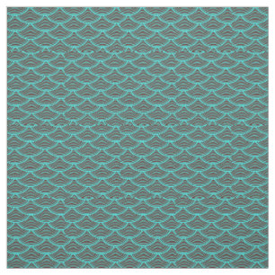 mermaid scales Thunder_Cove black/aqua Fabric