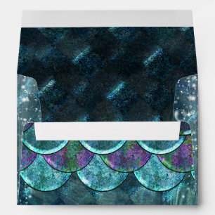 Mermaid Scales Under the Sea Party Invitation Envelope