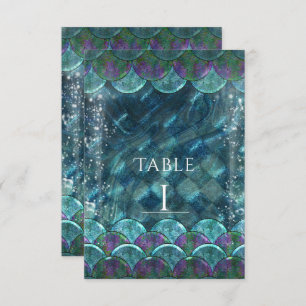 Mermaid Scales Under the Sea Party Table Number