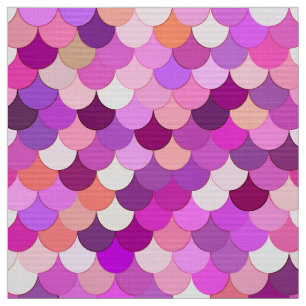 Mermaid Scales, Violet, Amethyst, and Coral Fabric