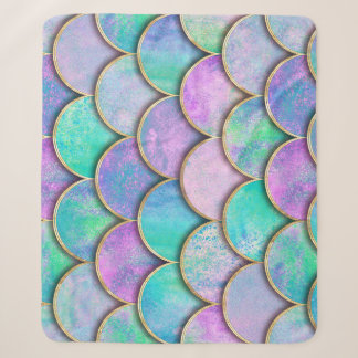 Mermaid scales: watercolor wave pattern. sherpa blanket