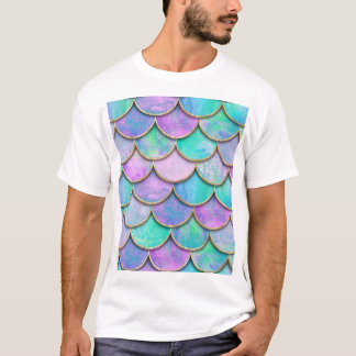 Mermaid scales: watercolor wave pattern. T-Shirt