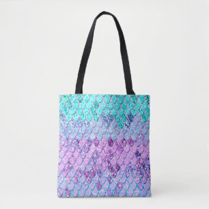 Mermaid Scales with Unicorn Girls Glitter #9 Tote Bag