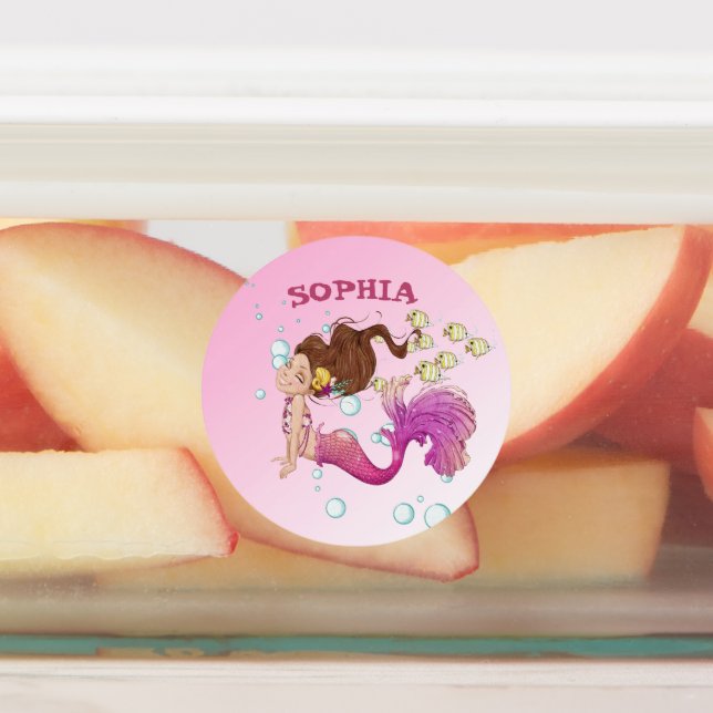 Mermaid School Pink Blue Cute Personal  (Affixed)