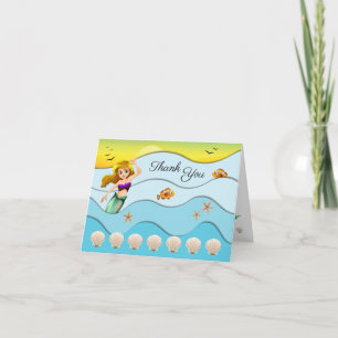Mermaid Sea Adventure Ocean Waves  Thank You Card