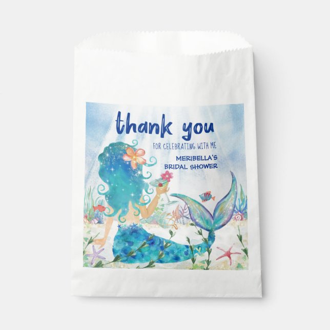 Mermaid Sea | Beach Bridal Shower Thank You Favour Bag (Front)