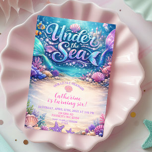 Mermaid Sea Birthday Invitation