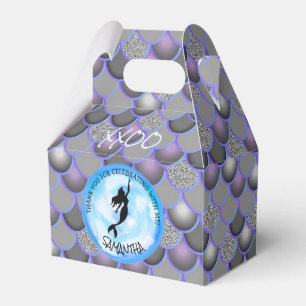 Mermaid Sea Black Grey Scales Thank You Favour Box