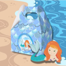 Mermaid Sea Blue Scales Thank You Favour Box