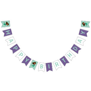 Mermaid Sea Creature Party Black Mermaid Cartoon Bunting