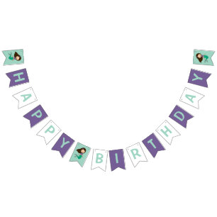 Mermaid Sea Creature Party Black Mermaid Cartoon Bunting