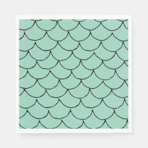 Mermaid Sea Creature Party Black Mermaid Cartoon Napkin