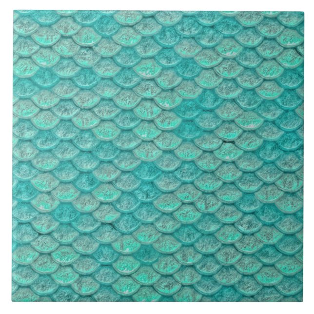 Mermaid Sea Geen Scales Tile (Front)