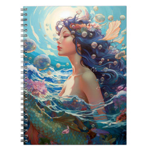 Mermaid Sea Goddess Fantasy Art Notebook