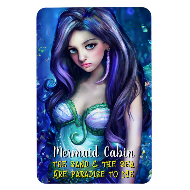 Mermaid Sea Goddess Nymph Siren Cruise Room Door Magnet (Vertical)
