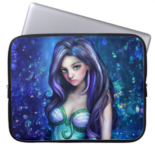 Mermaid Sea Goddess Nymph Siren Underwater Art Laptop Sleeve