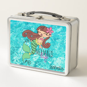 Mermaid Sea Life Metal Lunch Box