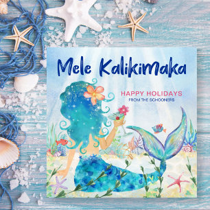 Mermaid Sea   Mele Kalikimaka Coral Reef  Holiday Card