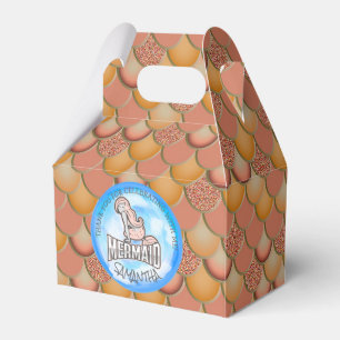 Mermaid Sea Pink Scales Thank You Favour Box