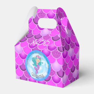 Mermaid Sea Purple Pink Scales Thank You Favour Bo Box