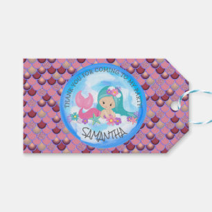 Mermaid Sea Purple Pink Scales Thank You  Gift Tag