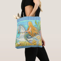 MERMAID & SEA STALLION, WHIMSICAL FANTASY UNICORN