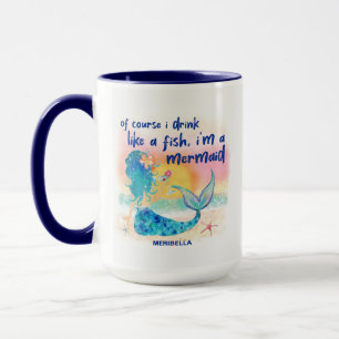 Mermaid Sea Tropical Beach Watercolor Mug