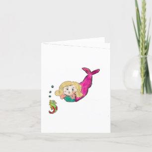 Mermaid Seahorse  Holiday Card